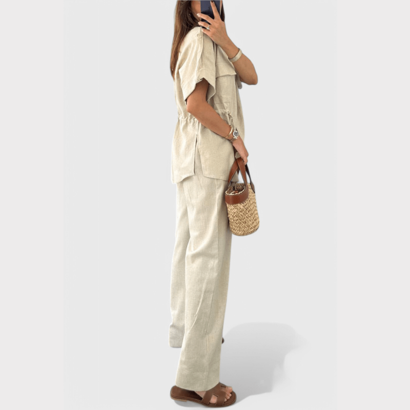 Lani | Relaxed Two-Piece Shirt and Trousers Set Liora Lane Boutique