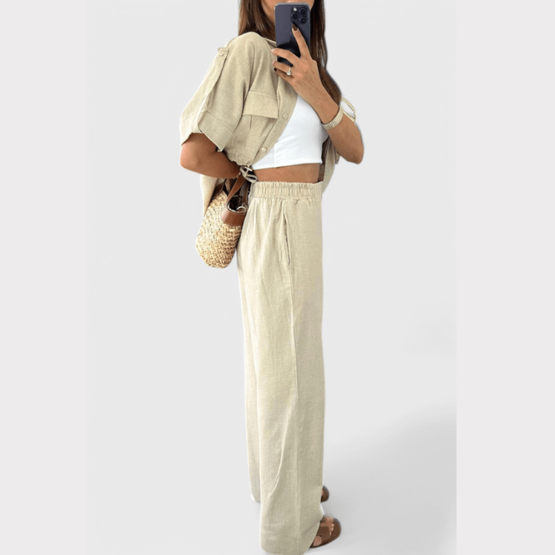 Lani | Relaxed Two-Piece Shirt and Trousers Set Liora Lane Boutique