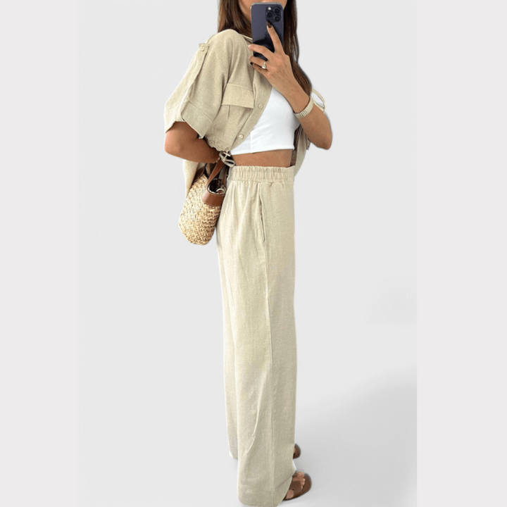 Lani | Relaxed Two-Piece Shirt and Trousers Set Liora Lane Boutique