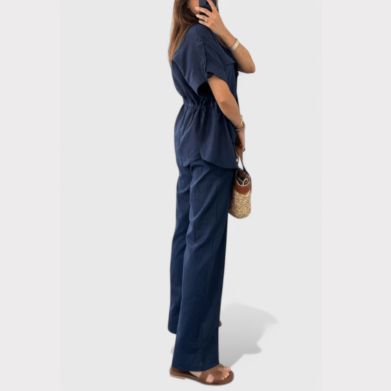Lani | Relaxed Two-Piece Shirt and Trousers Set Liora Lane Boutique