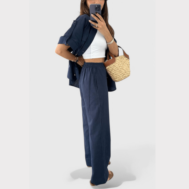 Lani | Relaxed Two-Piece Shirt and Trousers Set Liora Lane Boutique