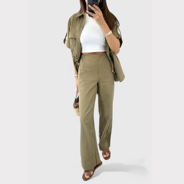 Lani | Relaxed Two-Piece Shirt and Trousers Set Liora Lane Boutique
