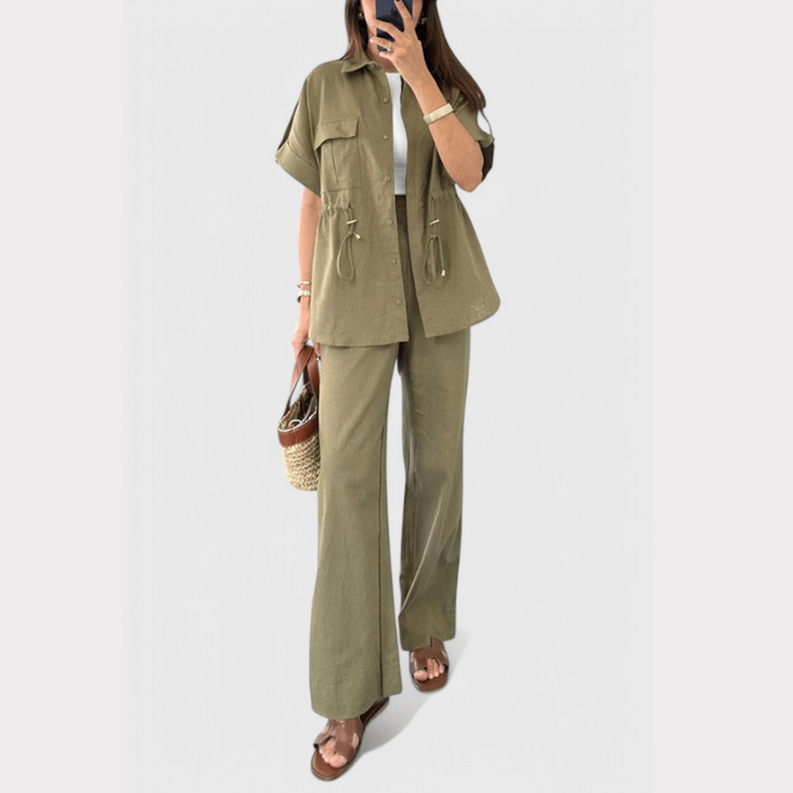 Lani | Relaxed Two-Piece Shirt and Trousers Set Liora Lane Boutique