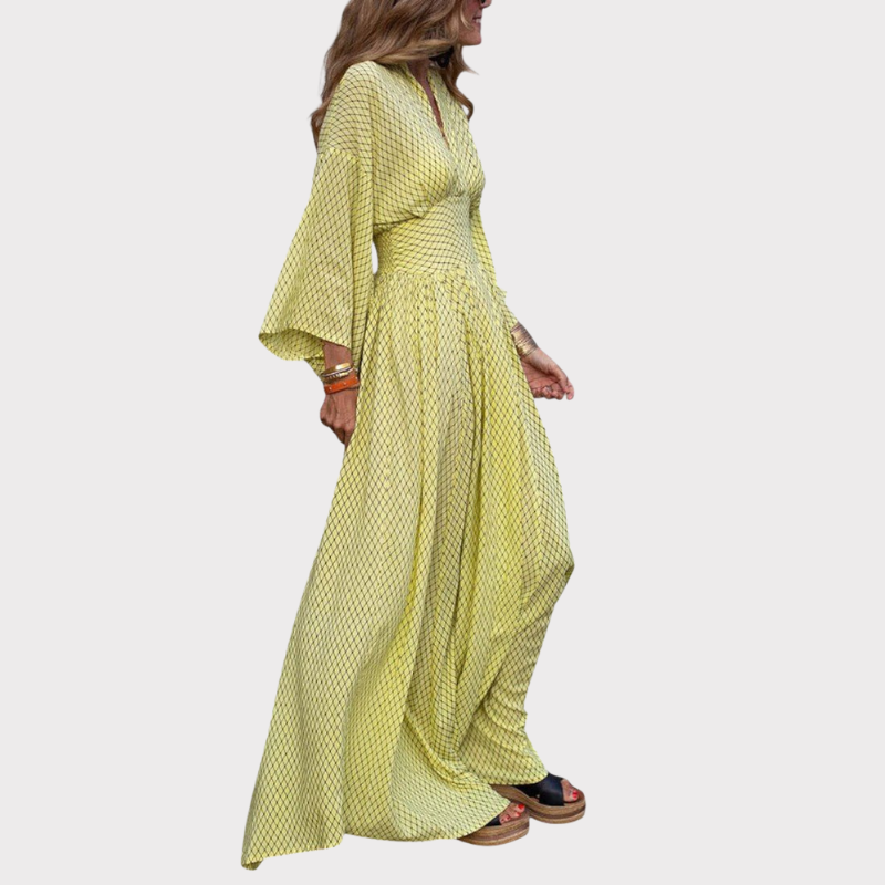 Lamiss | V-Neck Long Sleeve Flowy Maxi Dress Liora Lane Boutique