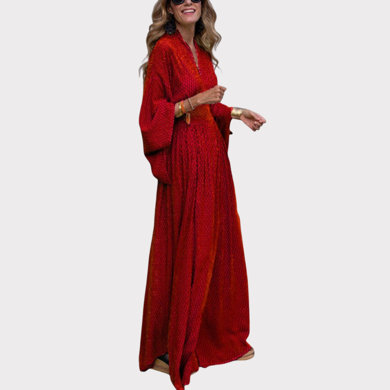 Lamiss | V-Neck Long Sleeve Flowy Maxi Dress Liora Lane Boutique