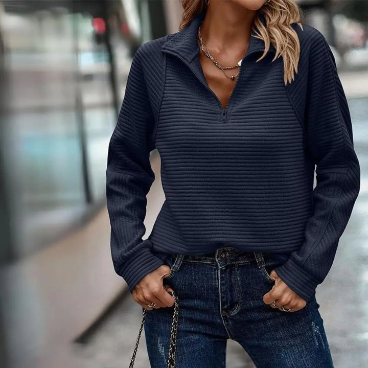 Rosewood Ribbed Zip Pullover Jasmine's Boutique Australia