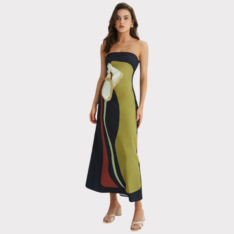 Laura | Strapless Printed Maxi Dress Liora Lane Boutique