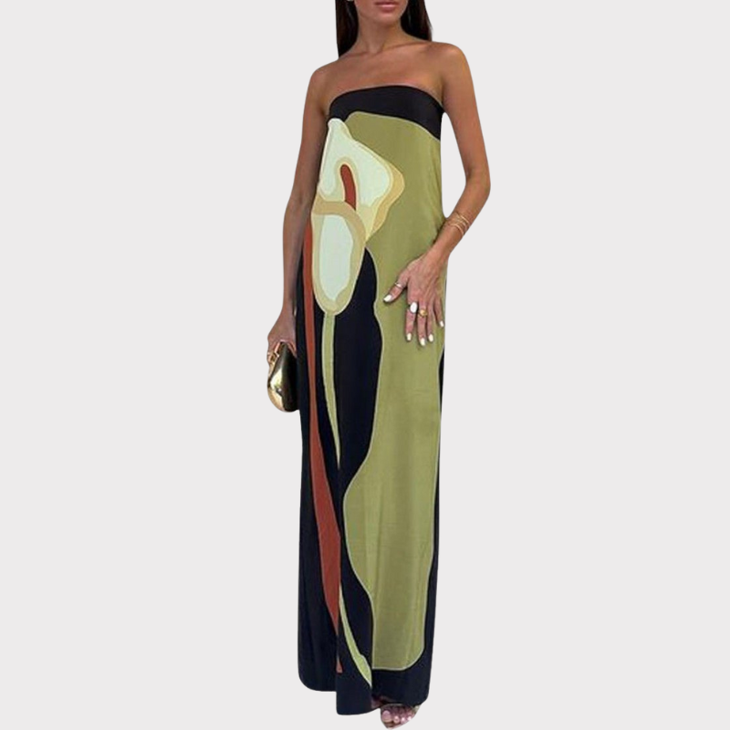 Laura | Strapless Printed Maxi Dress Liora Lane Boutique