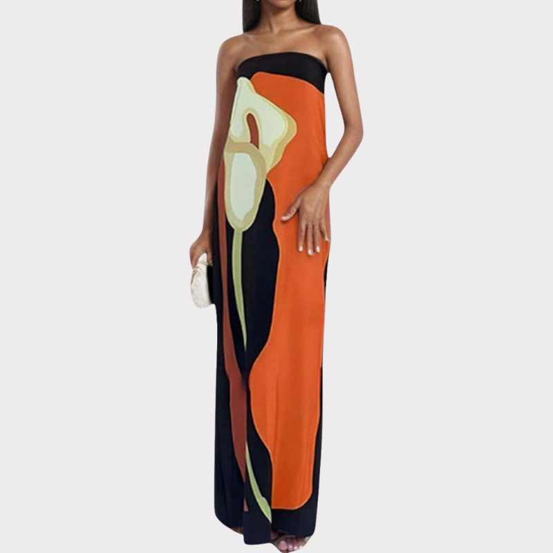 Laura | Strapless Printed Maxi Dress Liora Lane Boutique