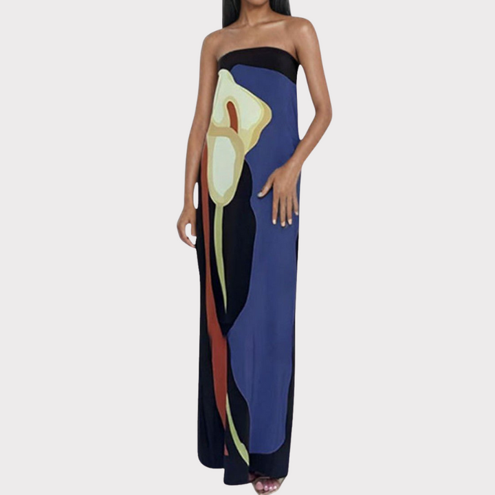 Laura | Strapless Printed Maxi Dress Liora Lane Boutique