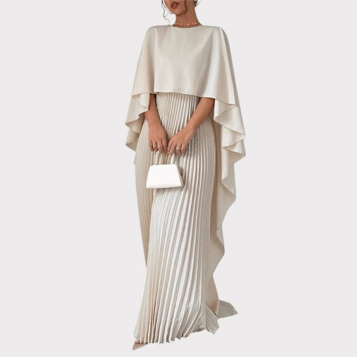 Belen | High-Neck Pleated Flutter-Sleeve Maxi Dress Liora Lane Boutique