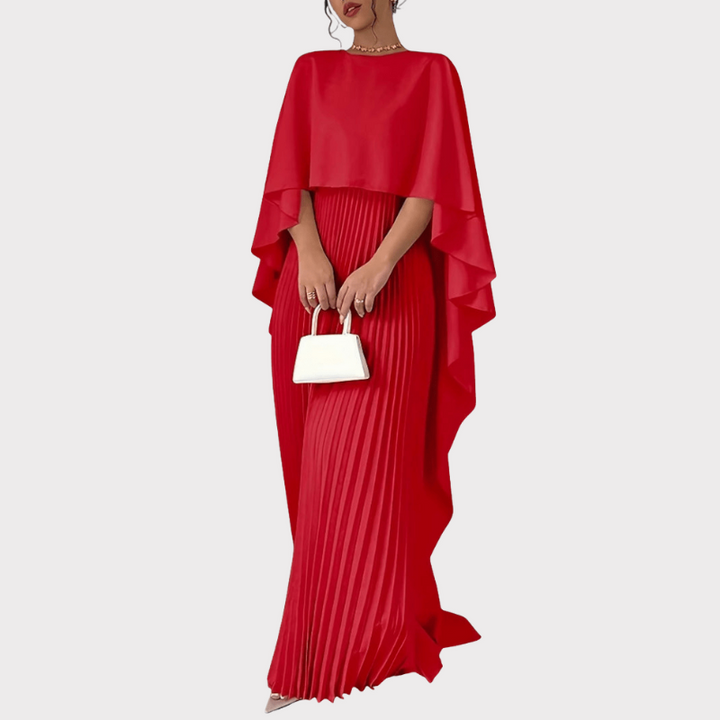 Belen | High-Neck Pleated Flutter-Sleeve Maxi Dress Liora Lane Boutique