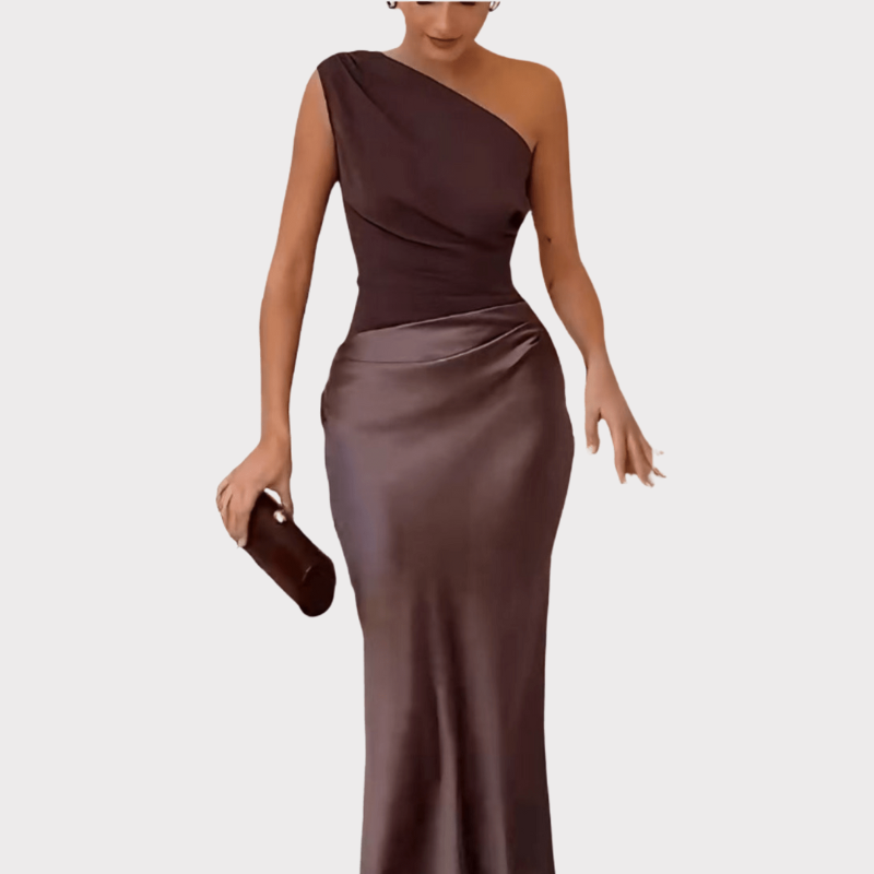 Alina | One-Shoulder Pleated Maxi Dress Liora Lane Boutique