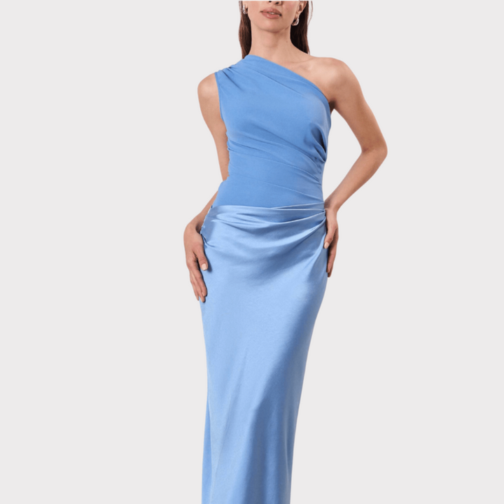 Alina | One-Shoulder Pleated Maxi Dress Liora Lane Boutique