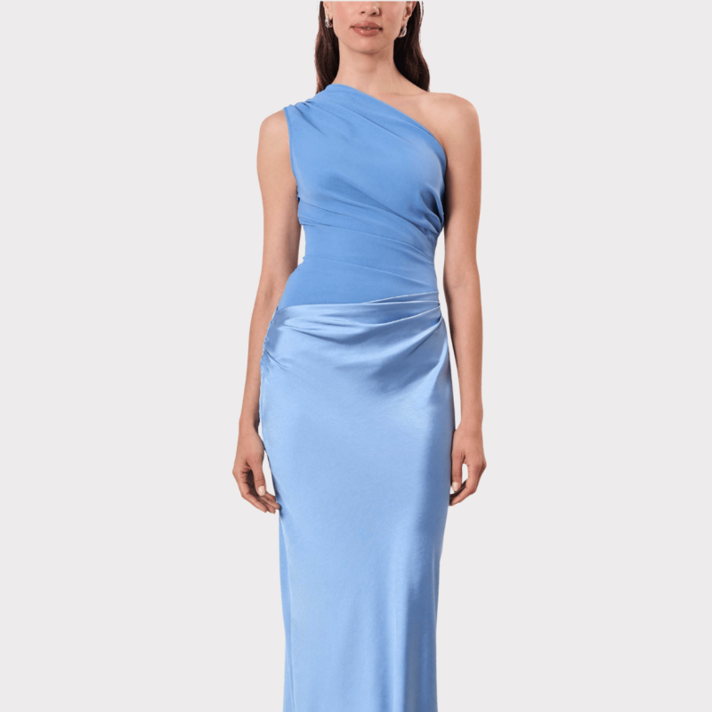 Alina | One-Shoulder Pleated Maxi Dress Liora Lane Boutique