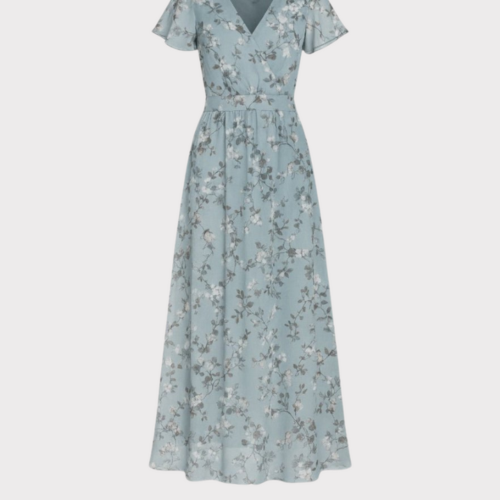 Amara | Floral Flutter Sleeve Maxi Dress Liora Lane Boutique