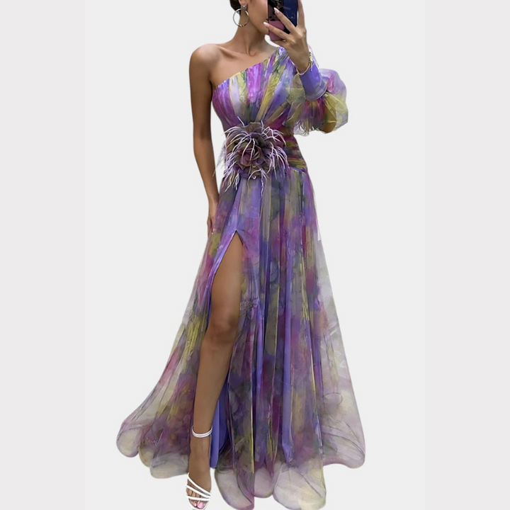 Amelie | One-Shoulder Asymmetric Maxi Dress Liora Lane Boutique