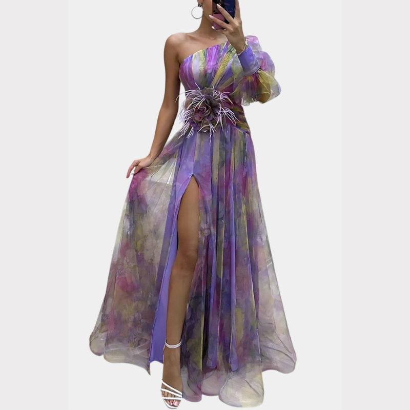 Amelie | One-Shoulder Asymmetric Maxi Dress Liora Lane Boutique