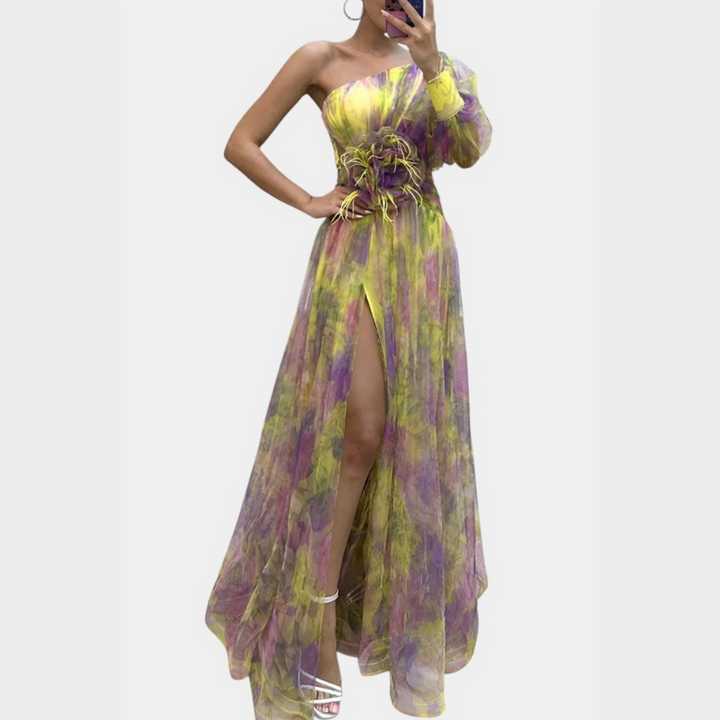 Amelie | One-Shoulder Asymmetric Maxi Dress Liora Lane Boutique