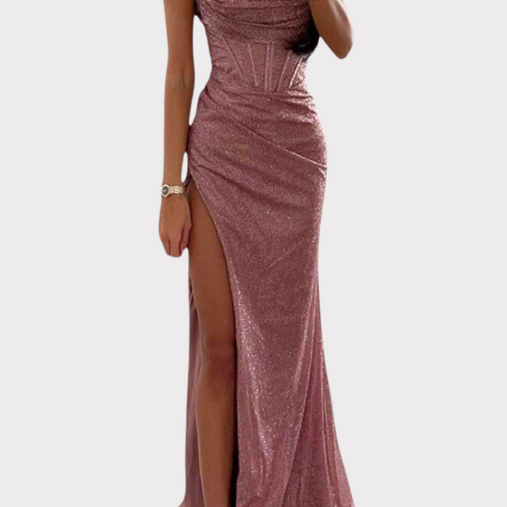 Armoni | Spaghetti Strap Corset Slit Gown Liora Lane Boutique