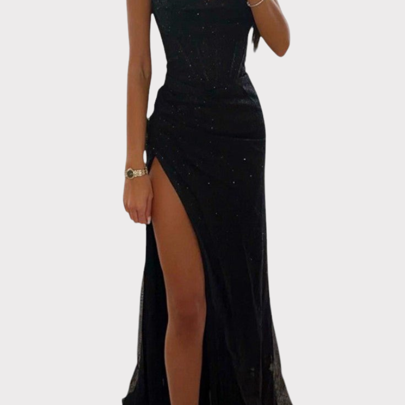Armoni | Spaghetti Strap Corset Slit Gown Liora Lane Boutique