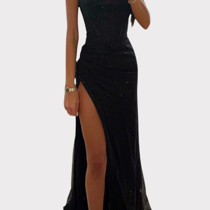 Armoni | Spaghetti Strap Corset Slit Gown Liora Lane Boutique