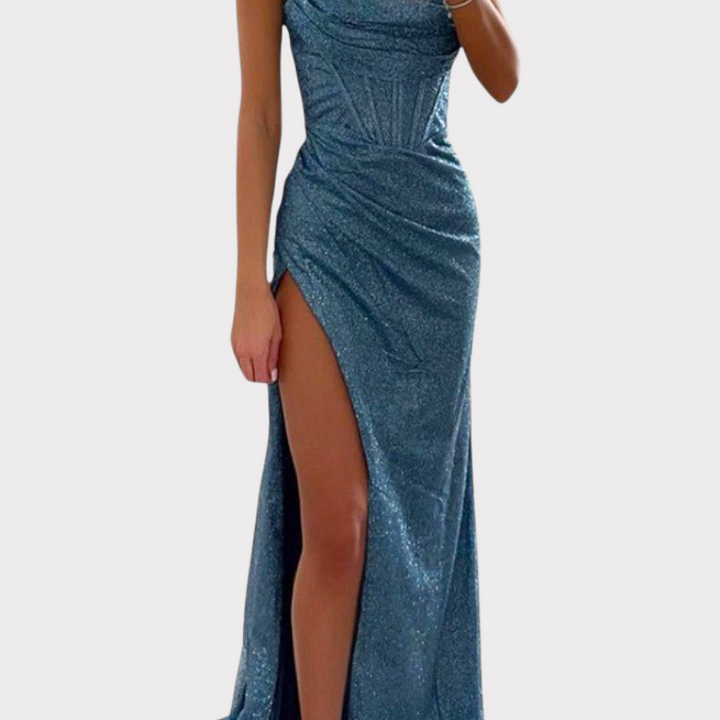 Armoni | Spaghetti Strap Corset Slit Gown Liora Lane Boutique