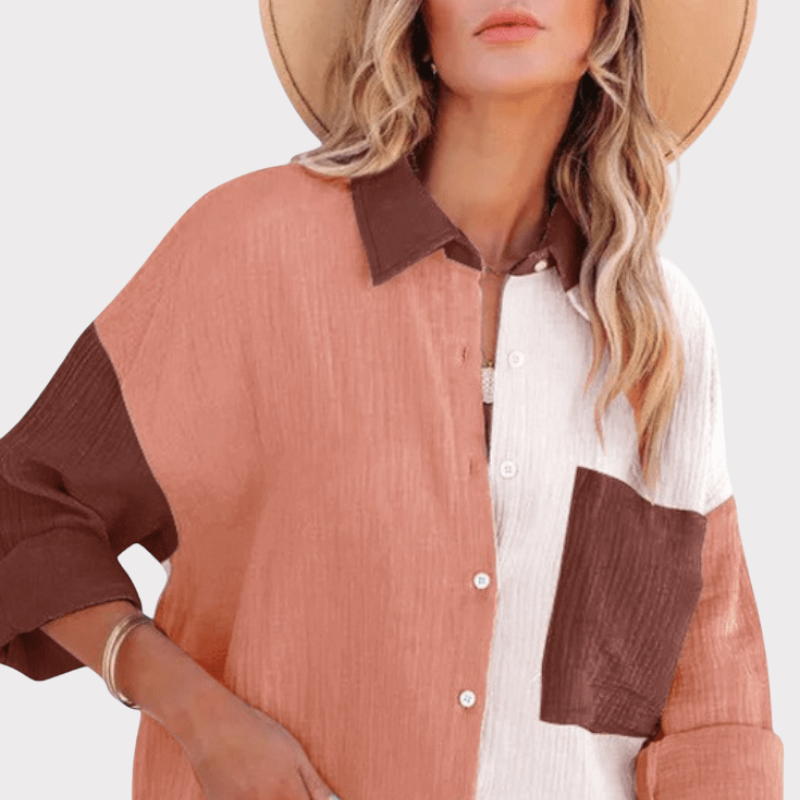 Juniper Colourblock Button-Up Blouse Liora Lane Boutique