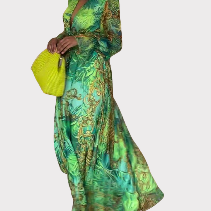 Aria | Elegant Floral Printed Maxi Dress Liora Lane Boutique