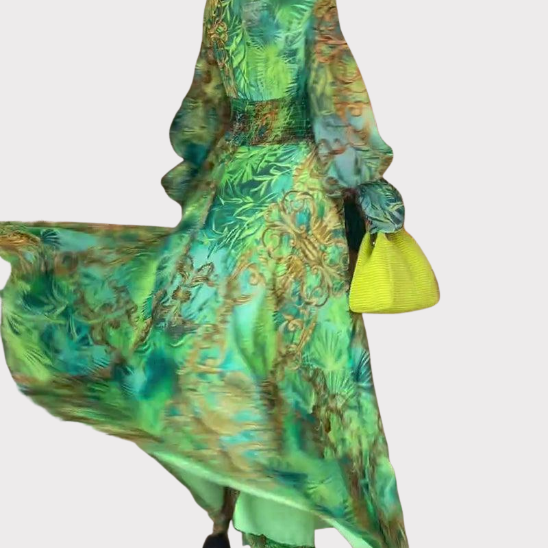 Aria | Elegant Floral Printed Maxi Dress Liora Lane Boutique