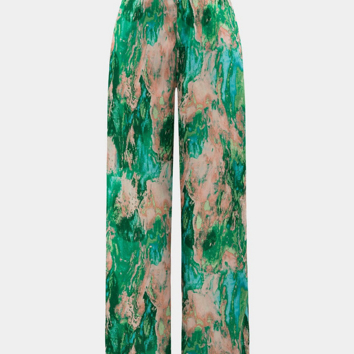Inna | Marble Print High-Waisted Straight Leg Pants Liora Lane Boutique