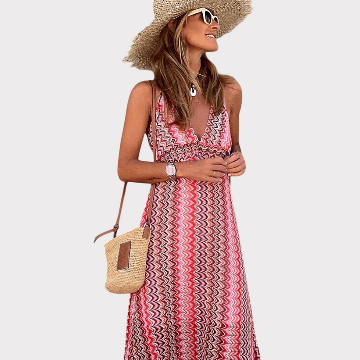 Jeni | Tribal Boho Halter Dress Liora Lane Boutique