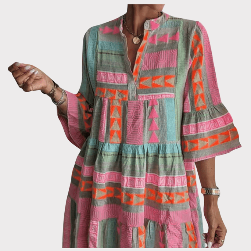 Gina | Embroidered Boho Mini Dress Liora Lane Boutique