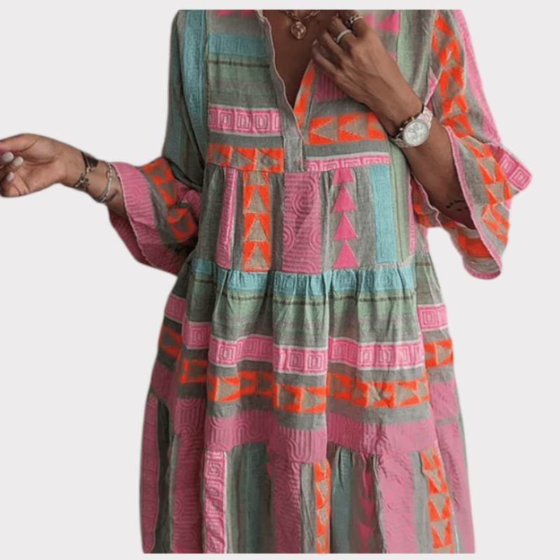 Gina | Embroidered Boho Mini Dress Liora Lane Boutique