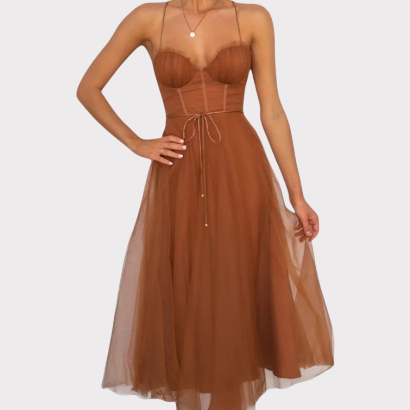 Eileen | Corset Tulle Midi Dress Liora Lane Boutique