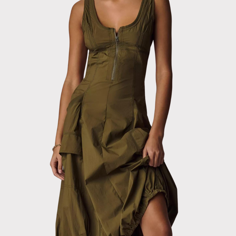 Elara | Bubble-Hem Midi Dress Liora Lane Boutique