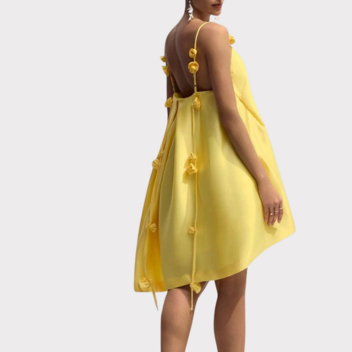Hedda | Rose Detail Spaghetti Strap Mini Dress Liora Lane Boutique