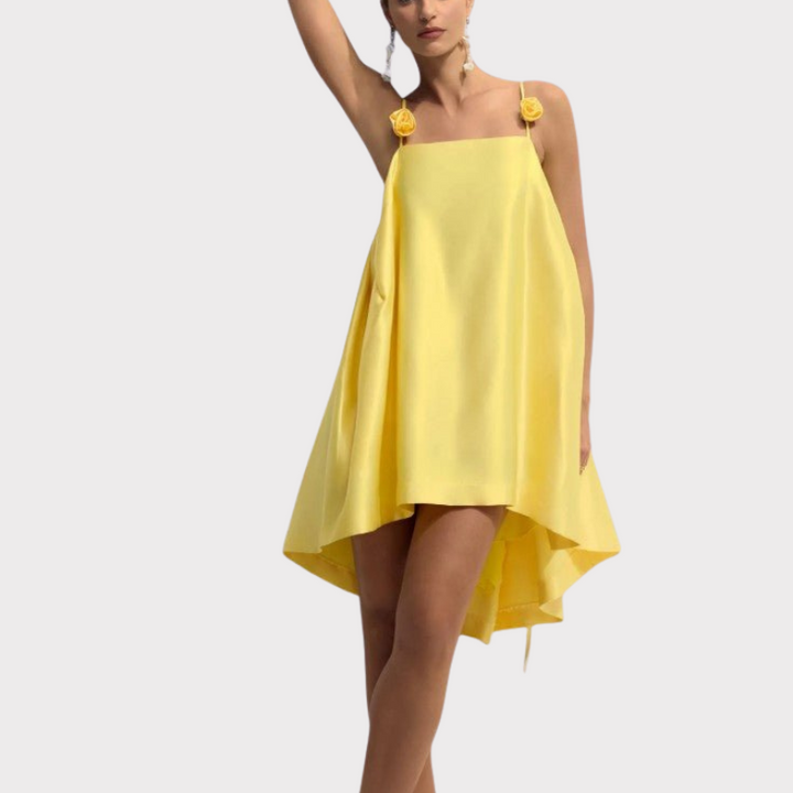 Hedda | Rose Detail Spaghetti Strap Mini Dress Liora Lane Boutique