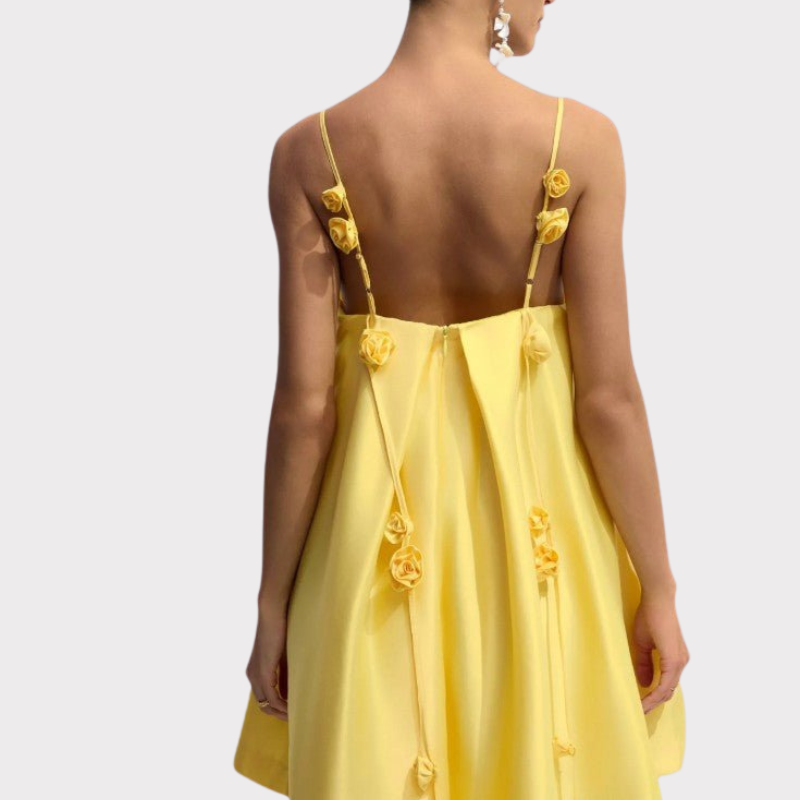 Hedda | Rose Detail Spaghetti Strap Mini Dress Liora Lane Boutique