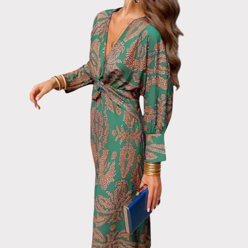 Elara | Knotted V-Neck Soft Dress Liora Lane Boutique