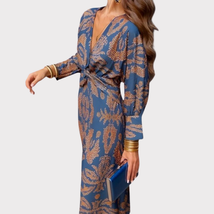 Elara | Knotted V-Neck Soft Dress Liora Lane Boutique