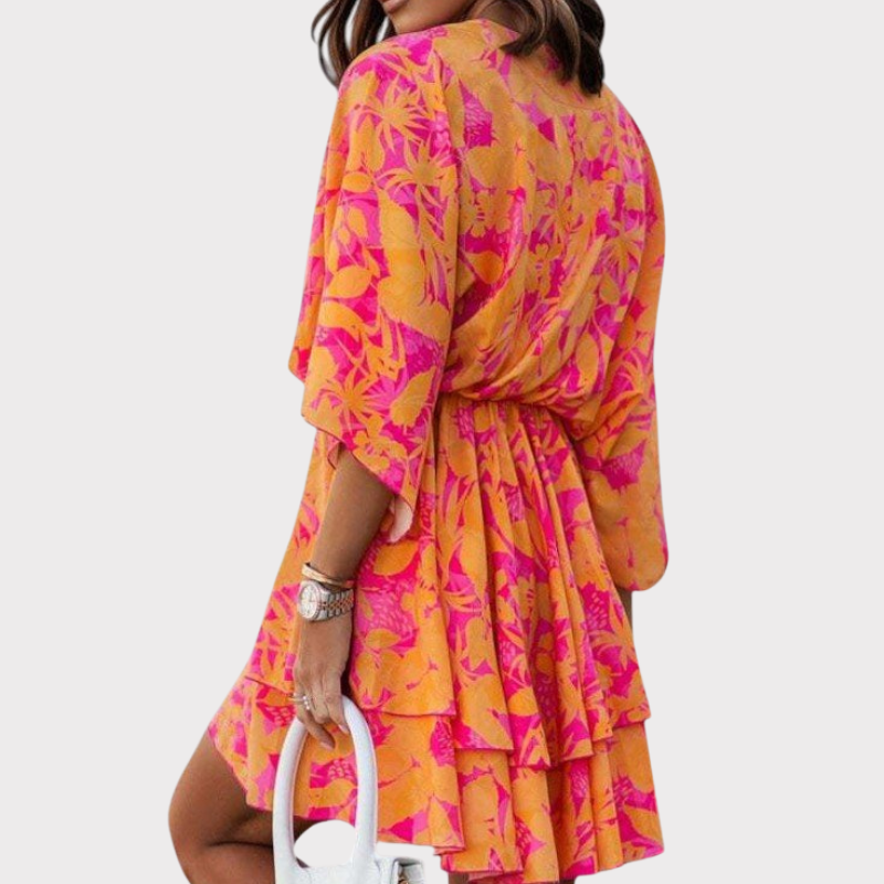 Eliza | Twist-Front Floral Wrap Mini Dress Liora Lane Boutique