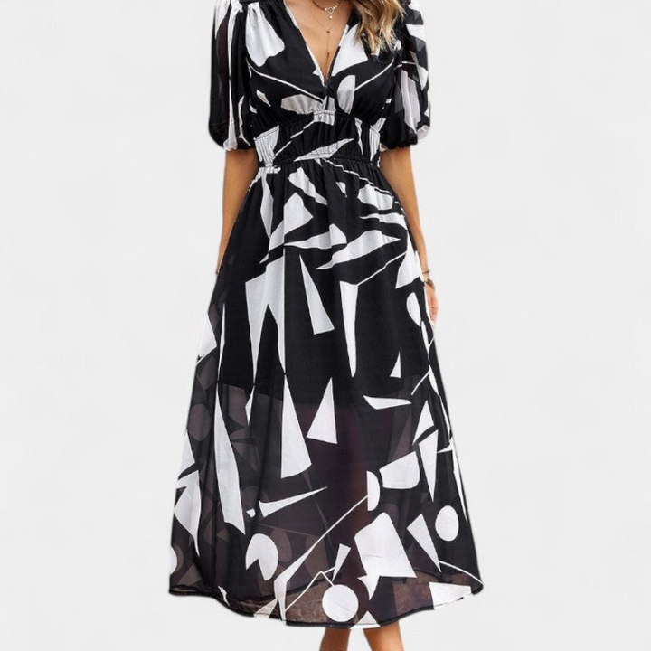 Georgina | V-Neck Floral Midi Dress Liora Lane Boutique