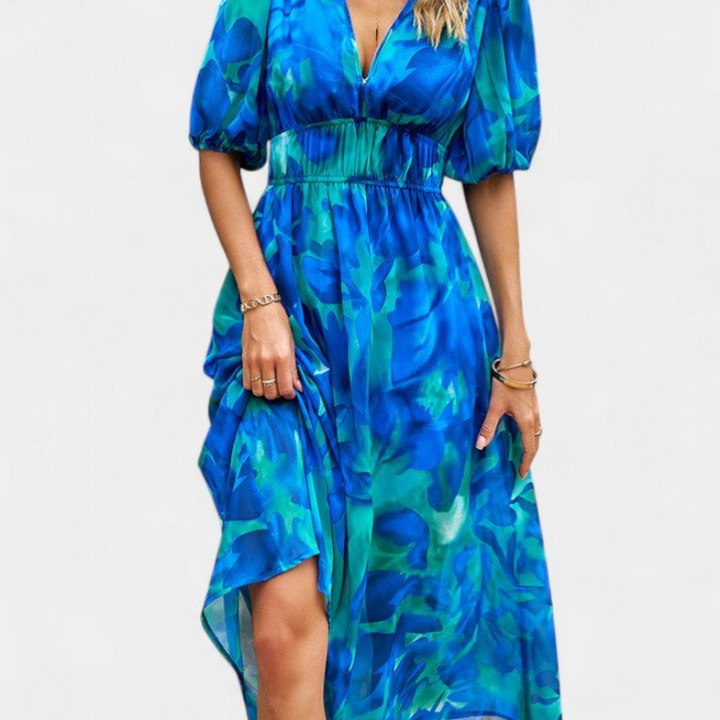 Georgina | V-Neck Floral Midi Dress Liora Lane Boutique