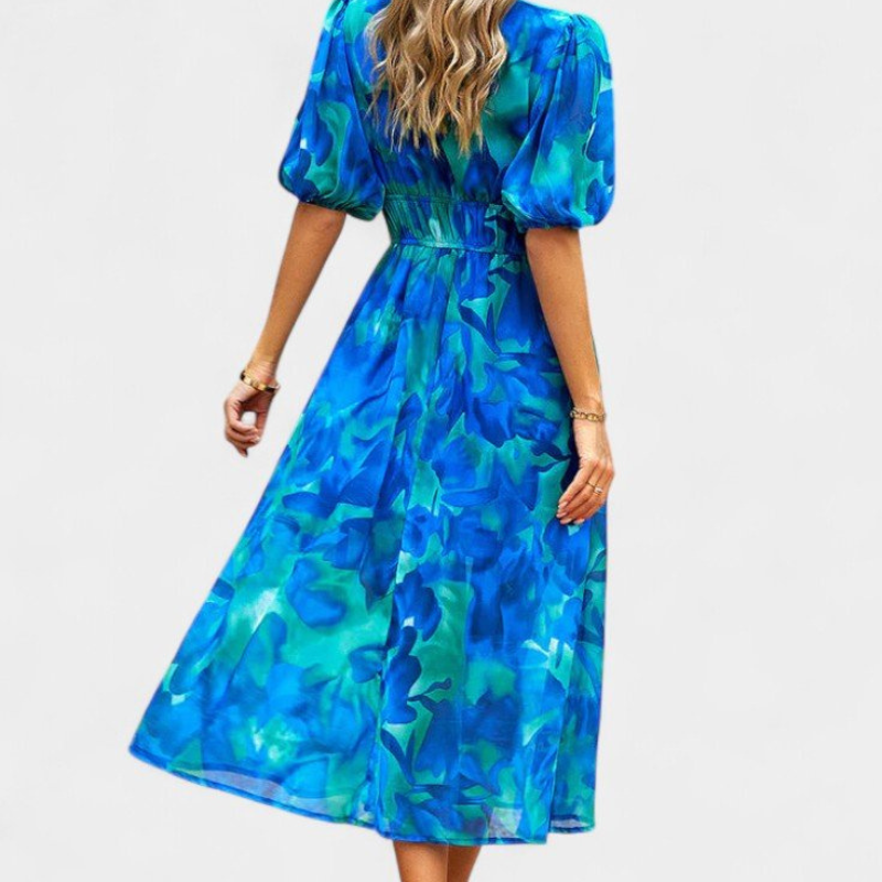 Georgina | V-Neck Floral Midi Dress Liora Lane Boutique