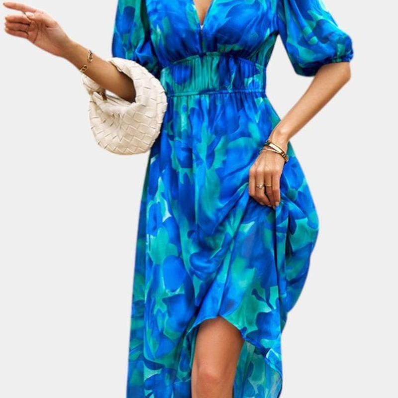 Georgina | V-Neck Floral Midi Dress Liora Lane Boutique