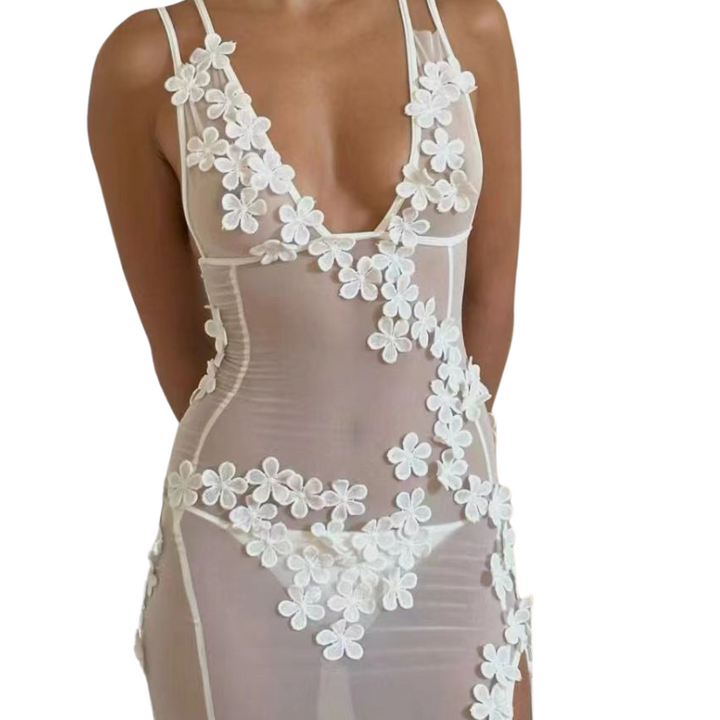 Aylee | Sleeveless Waisted Lace Dress Liora Lane Boutique