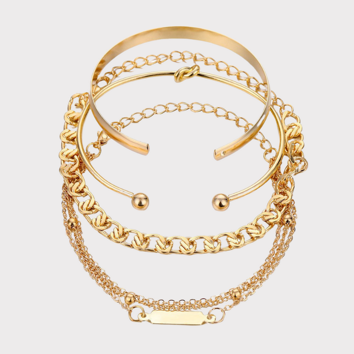 4-pcs Metal Chain Bracelet Set Liora Lane Boutique
