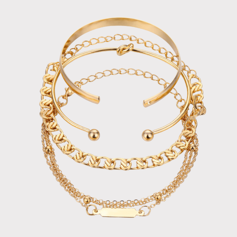 4-pcs Metal Chain Bracelet Set Liora Lane Boutique