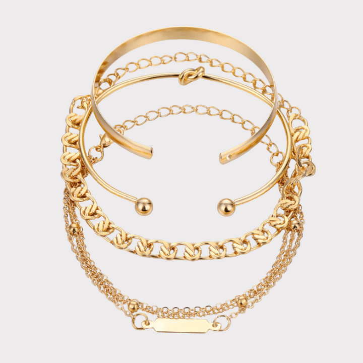 4-pcs Metal Chain Bracelet Set Liora Lane Boutique